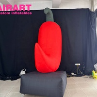 3m de haut taille sur mesure activité décoration gonflable piment rouge, grand ballon gonflable poivron rouge pour la publicité