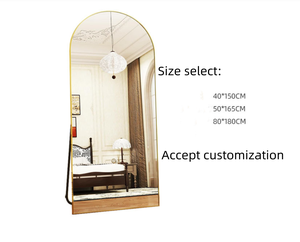 <span class=keywords><strong>Specchio</strong></span> a Figura Intera <span class=keywords><strong>da</strong></span> Terra in Alluminio con Cornice ad Arco in Stile Francese, Nuovo di Zecca, Antiesplosione e Temperato HD - Product Image 2