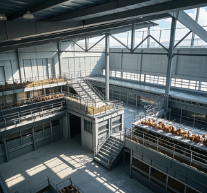 Structure en acier préfabriquée moderne à faible coût mouton et chèvre ferme grange maison, abri <span class=keywords><strong>de</strong></span> vache, ferme équestre, bâtiment <span class=keywords><strong>de</strong></span> ferme <span class=keywords><strong>de</strong></span> bétail. - Product Image 2