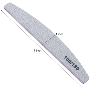 Limes à ongles professionnelles demi-lune 80 100 180 240 grain papier de verre lavable émeri manucure pédicure Art outils produit approvisionnement - Product Image 4