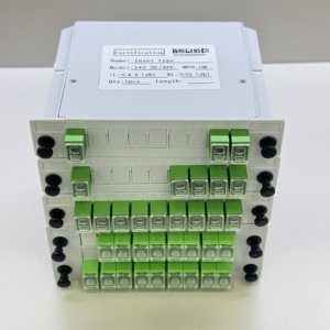 ตัวแยกสัญญาณ PLC แบบเสียบปลั๊ก Single Mode FTTH 1x16 ชนิด SC/APC แบบเทปคาสเซ็ต สำหรับอุปกรณ์ไฟเบอร์ออปติก FTTH - Product Image 3