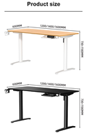 Table de jeu électrique ergonomique réglable en hauteur avec support pour casque et porte-gobelet, livraison gratuite d'un moteur individuel