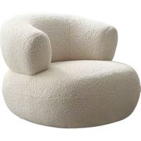 Nordique blanc unique Teddy inclinable bras luxe Boucle cuir chaise longue en cuir inversé paresseux loisirs Club pour chambre salon