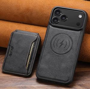 เคส iPhone 16 17 Pro Max แบบแม่เหล็ก รองรับการชาร์จไร้สาย พร้อมช่องใส่บัตร ดีไซน์ธุรกิจ วัสดุ PU+TPU - Product Image 2