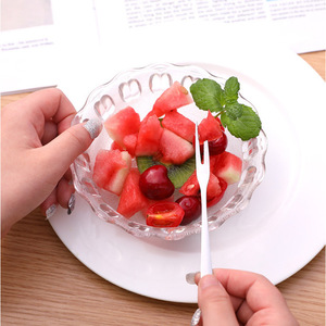 Stainless Steel Fruit <b>Fork</b> Two Pronged <b>Dessert</b> <b>Fork</b> For Fruit Cake Pastry Household Use - Product Image 2