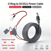 Câble d'alimentation directe Starlink Mini 3m/5m DC vers bornes annulaires avec fusible 18AWG/20AWG, connecteurs étanches, rallonge