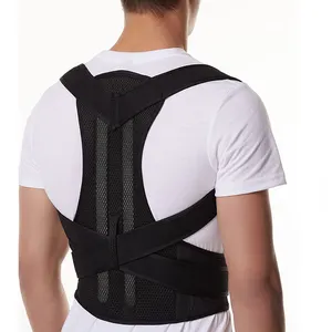 Boer Ajustável Aço Straight Back Suporte Hump Postura Corrector Trainer Poliéster Full Back Brace Clavícula Suporte Proteção