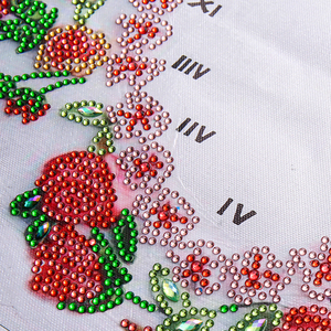 Đồng Hồ Treo Tường Kim Cương Tự Làm, Đồng Hồ Thêu Chữ Thập Kim Cương 3D Hình Hoa Hồng Trang Trí Tường Phòng Khách - Product Image 5