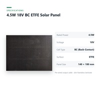 Panel Surya Tahan Air BC Solar 1W 2W 3W 4.5W 5V 9V 12V 18V ETFE untuk Sensor Perangkap Serangga dan Penanam Pintar