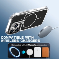 Étui de téléphone magnétique transparent avec béquille pour appareil photo, protection intégrale antichoc 360°, coque robuste pour iPhone 16 Pro