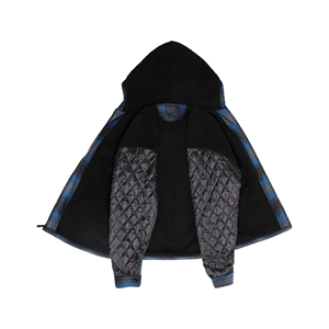 New Custom Winter Digital Printing Fleece Lined Double Layer Zip-Up Flannel Hoodies for Men Low Price - Product Image 3
