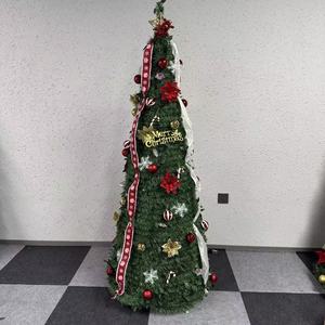 Sapin de Noël artificiel de luxe pré-éclairé, pliable et facile à installer, avec décorations et lumières LED – Meilleures ventes - Product Image 5