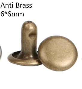 Custom Brass Metal Cogumelo Cabeça Oco Rivet Stud Double Cap Garment Rivet Para Couro
