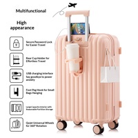Valise multifonctionnelle 20 pouces pour étudiants, unisexe, haut de gamme, avec roulettes, légère, et serrure à combinaison intégrée.