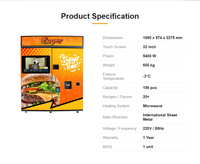 Distributeur automatique de burgers IPLAYSMART, entièrement automatique, commercial, extérieur, 24h/24 et 7j/7, en acier inoxydable, 20 saveurs, gestion basée sur le cloud pour