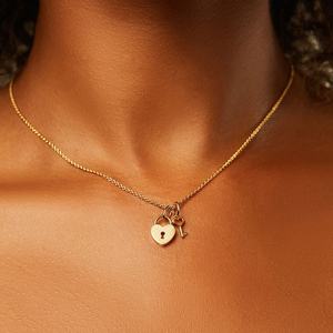 Milskye חברה מתנת יום הולדת נקבה מנעול תליון תכשיטי לב בצורת מנעול מפתח שרשרת נשים - Product Image 2