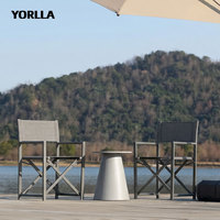 Chaise de camping pliable en aluminium léger et antirouille, ensemble de 3 meubles d'extérieur pour la plage, le balcon et le bord de la piscine