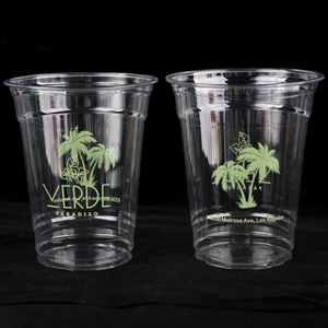 カスタムロゴ印刷 卸売 ブランド入り 8 10 12 14 16 32オンス PLA使い捨てコールドドリンクコーヒー用透明PETプラスチックカップ 蓋付き - Product Image 3