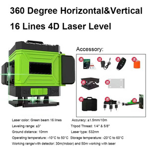 <span class=keywords><strong>Nivel</strong></span> de láser Rayo Verde cruz láser 16 líneas autonivelante <span class=keywords><strong>4d</strong></span> construcción rotativa automática <span class=keywords><strong>nivel</strong></span> láser <span class=keywords><strong>nivel</strong></span> 360 grados máquina herramienta - Product Image 6
