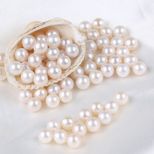 Perles de verre rondes blanches de 8 à 8,5 mm, perles d'eau douce naturelles, perles en vrac pour accessoires de bijoux DIY, vente chaude - Product Image 4