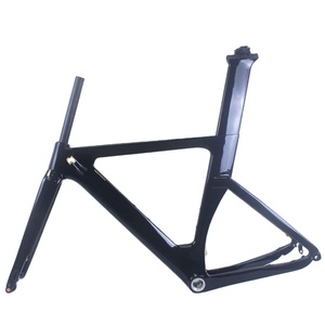 Cadre <span class=keywords><strong>de</strong></span> vélo <span class=keywords><strong>de</strong></span> route en carbone 700c noir brillant, bon marché - Product Image 3
