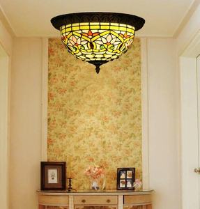 <span class=keywords><strong>Plafonnier</strong></span> de couloir vintage TFC-A87 de style Tiffany, en verre teinté <span class=keywords><strong>baroque</strong></span>, avec motif de lotus - Product Image 6