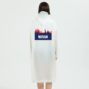 National Flag Print EVA <strong>Waterproof</strong> Reusable Raincoat for Women &amp; Men with Hood Emergency for <strong>Poncho</strong> Outdoor Travel Eco-Friendly - Product Image 5