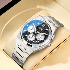 Montre automatique de luxe pour homme Bonest Gatti, chronographe, design chronographe, verre saphir, acier inoxydable, montre-bracelet BG8016 - Product Image 1