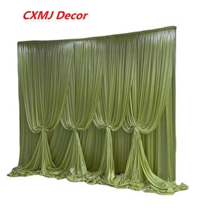 3x3m Eisseide Hochzeitsbühnen-Dekorationsvorhang Hintergrundstoff Geburtstags-Hintergrundwand Hochzeits-Kulisse Vorhang - Product Image 1