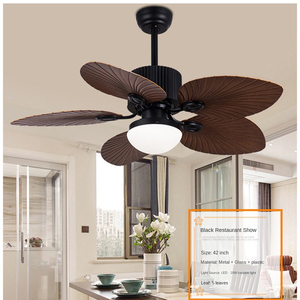 Ventilateur de plafond décoratif léger de fantaisie de lame de feuille d'ABS en gros chaud avec la lumière de LED pour le plafond de ventilateur de paume de Malaisie Singapour - Product Image 4