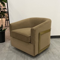 Ferly Offre Spéciale Reginald Chaise Pivotante en Cuir-Base en Chêne Meubles de Salon Fauteuil Canapé à Siège Unique
