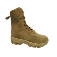 Bottes tactiques de sécurité sur mesure pour le désert, fabriquées par une usine de chaussures : dessus en daim marron + toile marron