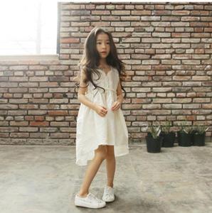 Vestido de verano para niñas con capucha, corte hasta la rodilla, corto por delante y largo por detrás - Product Image 2