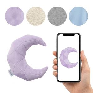 Cuscino Morbido a Mezzaluna Sfaccettata con Pannelli Triangolari Cuciti, Viola Pastello, Mascotte per Camera da Letto Cielo Notturno - Product Image 1