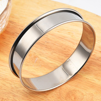 Bords roulés en forme de rond en acier inoxydable gâteau anneau Mousse anneau Anillo De Tarta Redondo fromage gâteau moules pour la cuisson