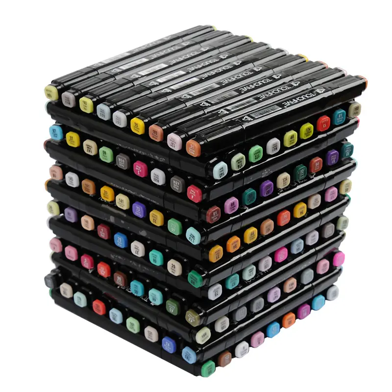 Art 168 Colors Dual Tip Alcohol Based Art Markers, 50 Colors Permanent Marker Pens Highlighters with Case Perfect