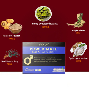 WXW En Stock Huître Eucommia Fleur Mâle Bonbon Pressé Herbe Naturelle Équilibre Hormones Masculines Maca Racine Mâle Vitalité Menthe Film - Product Image 2