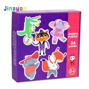 Jinayon de cognitiva Animal rompecabezas juguetes bebé de aprendizaje temprano de los niños bloque de papel rompecabezas - Product Image 6