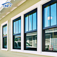 Fenêtres en aluminium à simple battant modernes, coulissant verticalement, double vitrage trempé, insonorisées, pour une utilisation extérieure, cuisine, salle de bain