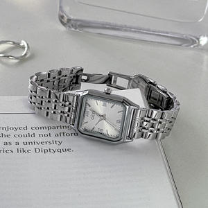 Nuevo reloj de pulsera para mujer con esfera cuadrada, correa de acero simple, reloj de cuarzo informal - Product Image 6