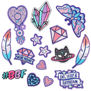 Nhà Máy quần áo thêu Twill hat các bản vá lỗi màu xanh loạt cảm thấy thêu các bản vá lỗi sắt trên bản vá - Product Image 4