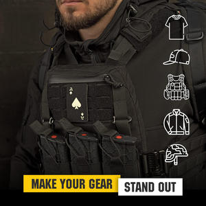 Parche de tela de lona ecológica con lentejuelas bordadas termoadhesivas, diseño de As de Espadas Noctilucente y Tarjeta de la Muerte, para ropa y chaquetas - Product Image 4