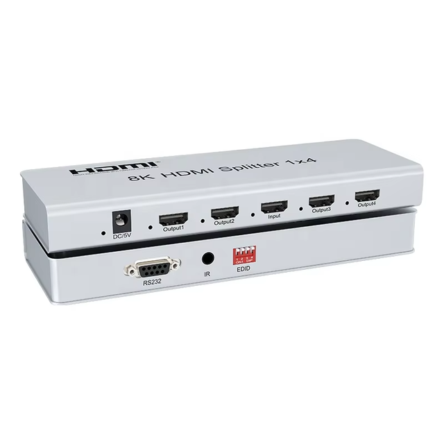 8K 60Hz HDMI 1x4 Video Splitters & Converters 4-Port AV Audio-Video HDMI Splitter