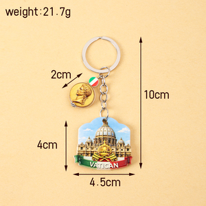 Llavero de Resina 3D con Forma Irregular Mediana, Recuerdo de <span class=keywords><strong>Viaje</strong></span> Europeo Moderno, Coliseo/Fuente de Trevi, Venta al Por Mayor - Product Image 6