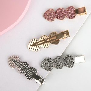 Outil de coiffure de luxe argent or sans courbure Barrettes <span class=keywords><strong>plates</strong></span> diamant épingle en métal strass pinces à cheveux sans plis pour le maquillage Bang - Product Image 6