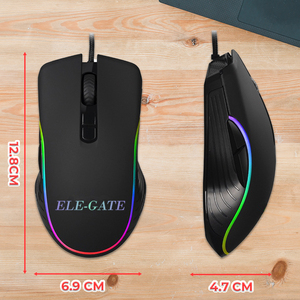เมาส์คอมพิวเตอร์แบบมีสาย ELE-GATE พร้อมไฟ RGB และปุ่มปรับ DPI - Product Image 2