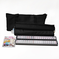 Jeu de Mahjong américain en mélamine 160 166 tuiles, taille standard, tuiles de 30 mm avec étui souple, supports avec poussoirs, jetons, dés et indicateur de vent