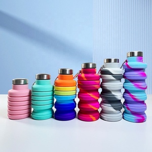 Botella de Agua Plegable de Silicona de 500 ml, Botella de Agua Portátil, Botellas de Agua Plegables con Tapa Giratoria a Prueba de Fugas, Silicona Reutilizable - Product Image 1