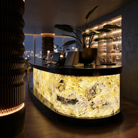Revêtement mural transparent en pierre naturelle/Quartzite de Flatstone Designs, garantie 5 ans, pour murs et plafonds intérieurs modernes rétroéclairés