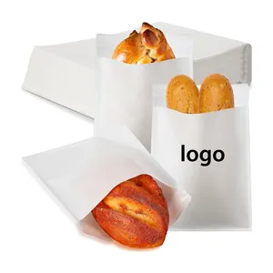 Eco Biscuit Donut Sandwich Take-Out Recyclable Resealable Oil-Resistant Waxpaper White Meat Pie Paper Bag